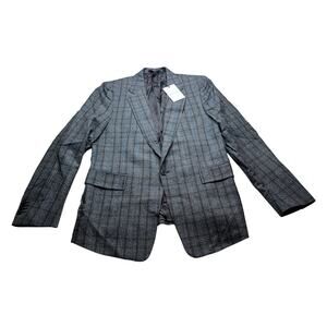 10-27 PAUL SMITH Gents 1 Button Jacket 100% Wool Grey/Blue Size 42